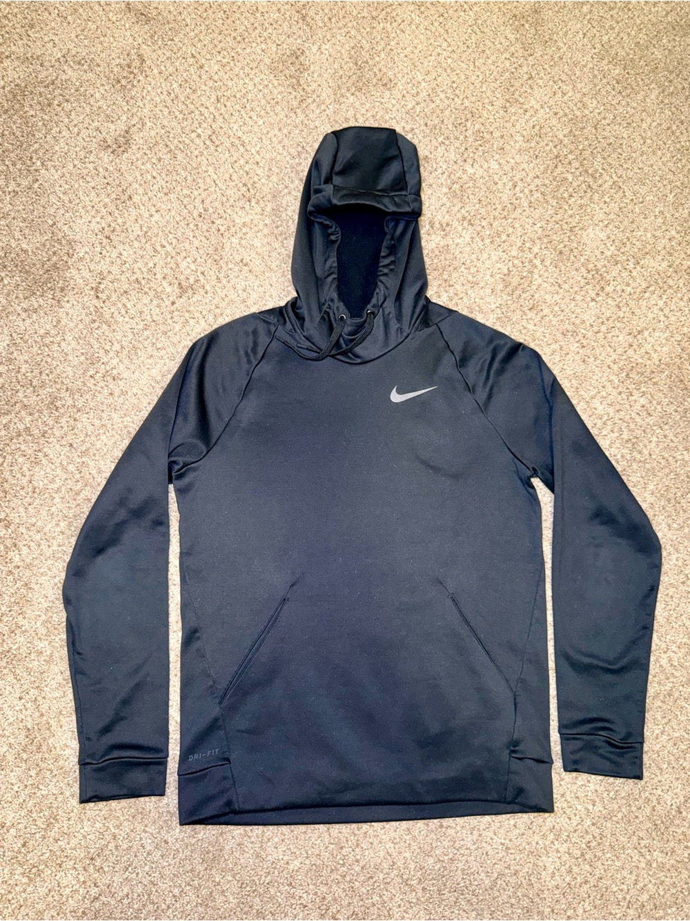 Nike Dri-FIT Men's Small Black Performance Pullover Hoodie Training Running
